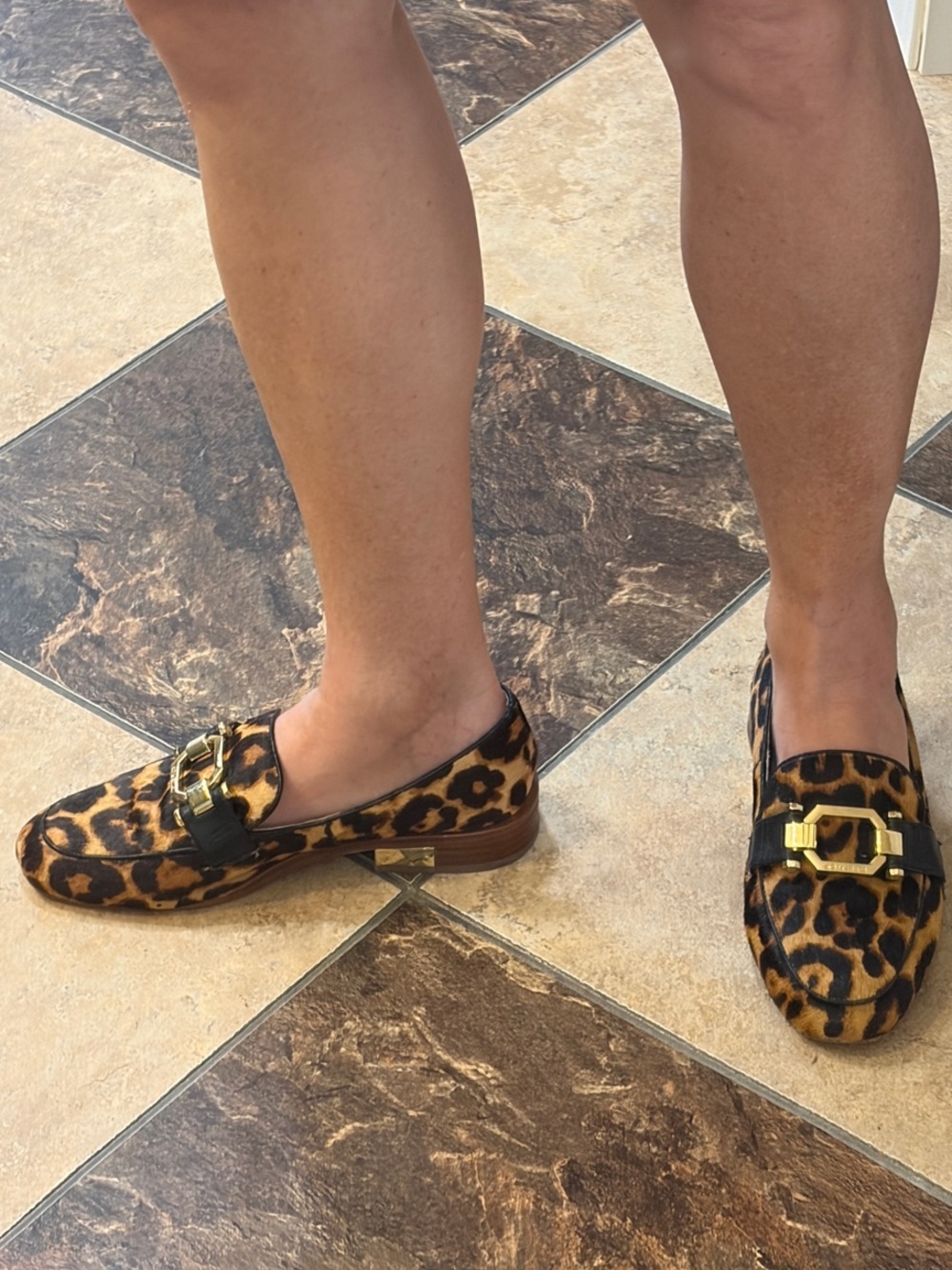 Louise et Cie Leopard Print Loafers with Gold Hardware - Picture 1 of 14
